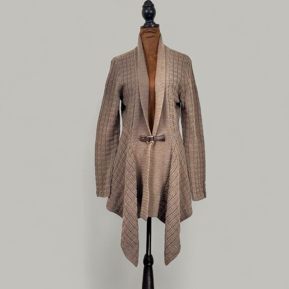 Joseph A Women Long Knit Cardigan M Lagenlook Cozycore Asymmetric Quiet Luxury - Picture 1 of 9